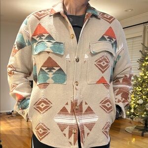 Zara Men's Geometric Beige Jacket